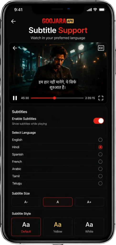 Goojara APK Download — Free Movies, Series & TV Shows (2026) 5 Subtitle Support